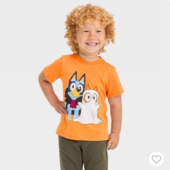 Moose Toddler Boys Bluey Halloween Bingo Short Sleeve T-Shirt Orange 2T - Picture 1 of 11